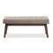 Baxton Studio Elia Walnut Wood Light Grey Button-Tufted Bench 140-7563 - alternate 5